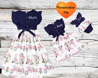mom daughter matching dress