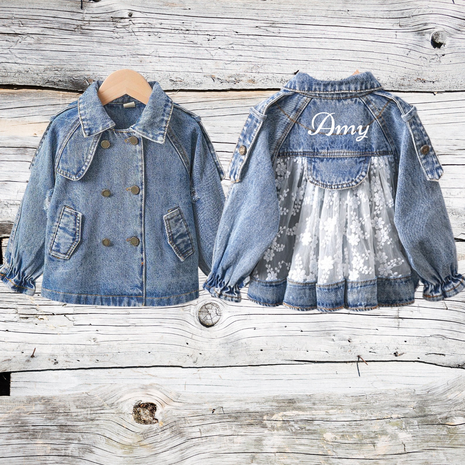 Flower Girl Denim Jacket Customised Jean Jacket Personalised Etsy