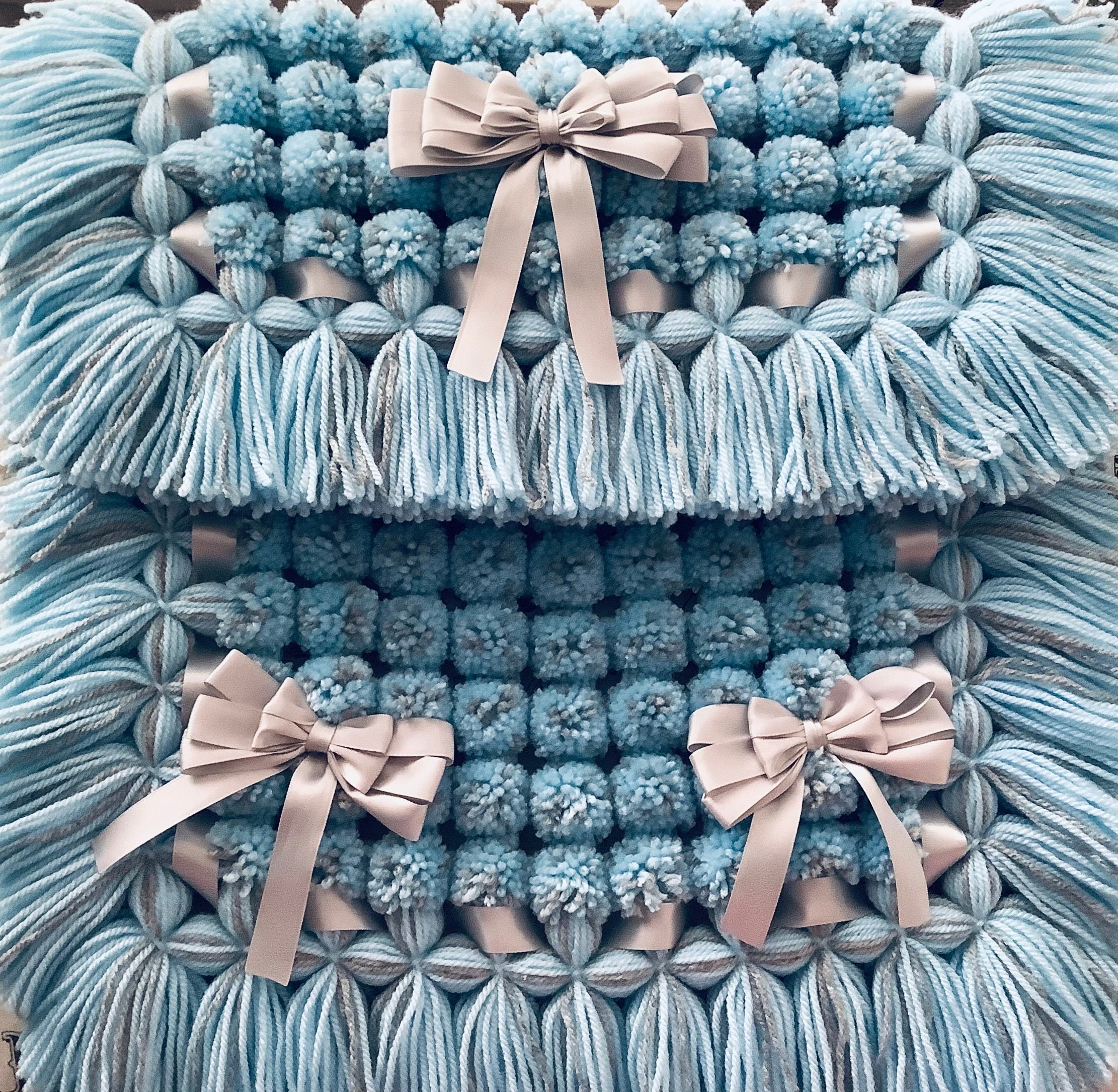 Pompom Pram Blanket/babies Pram Blanket/topper/baby Gift Etsy UK