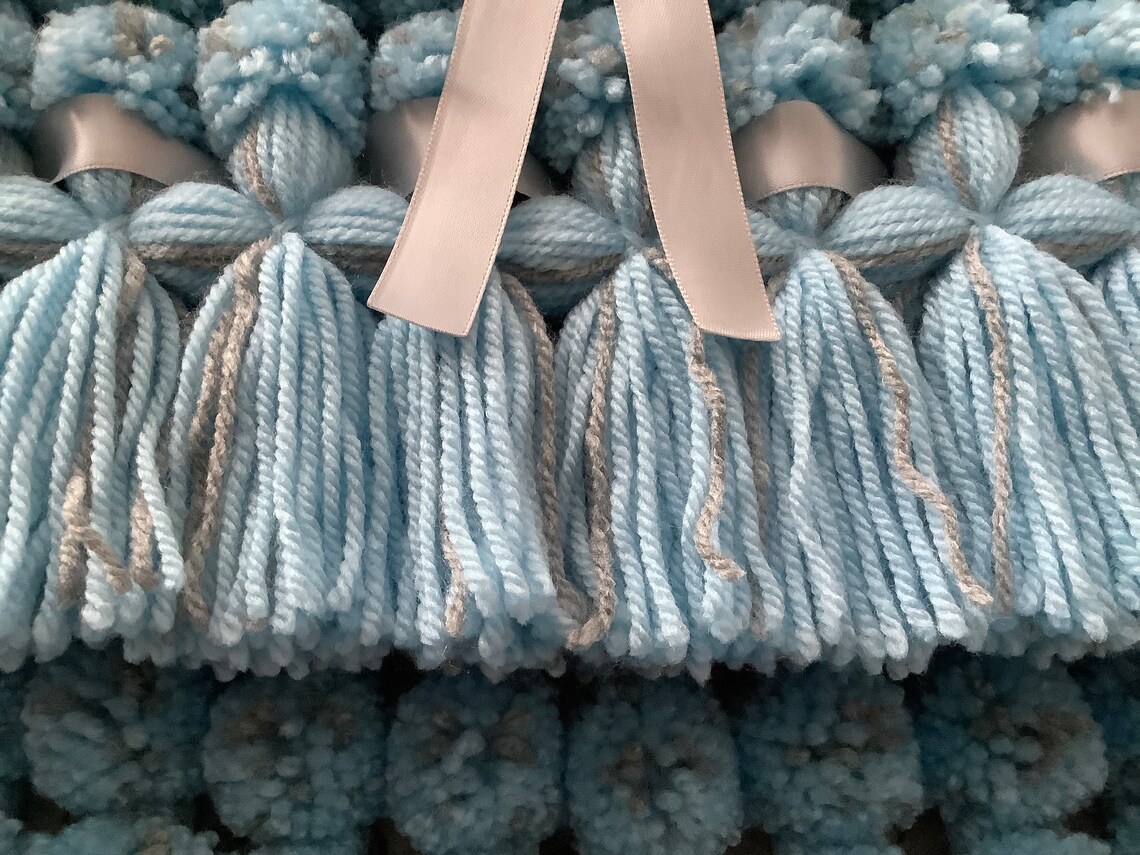 Pompom Pram Blanket/babies Pram Blanket/topper/baby Gift Etsy UK