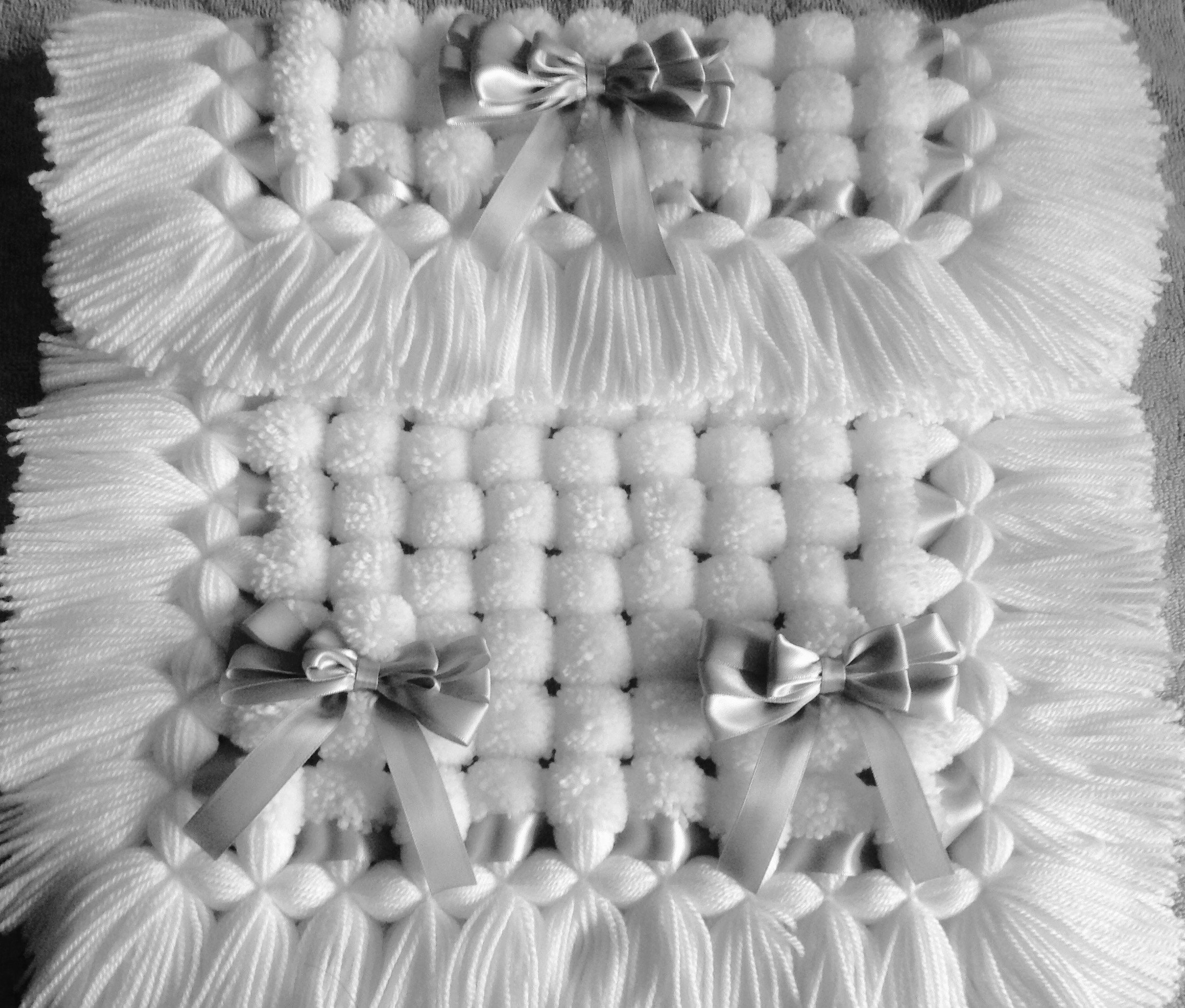 Babies Pram Blanket/topper/pram Set/winter Blanket/pompom Etsy UK