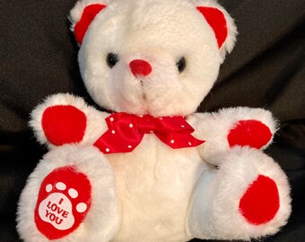 Vtg Applause Little Beggar Bear Stuffed Plush Small With Original