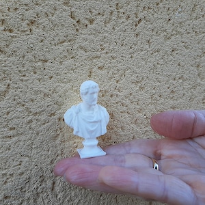 CUSTOM miniature ROMAN sculpture. Roman Emperor Bust.  Paint ready 3D printed.