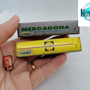 2 contêineres de 40 pés LIDL MERCADONA e 1 máquina de venda automática, artesanais. Ferrovias de bitola N, dioramas, presentes, bolos.