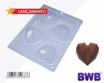 Heart Chocolate Mold Diamond SMALL - 3 Piece Mold BWB