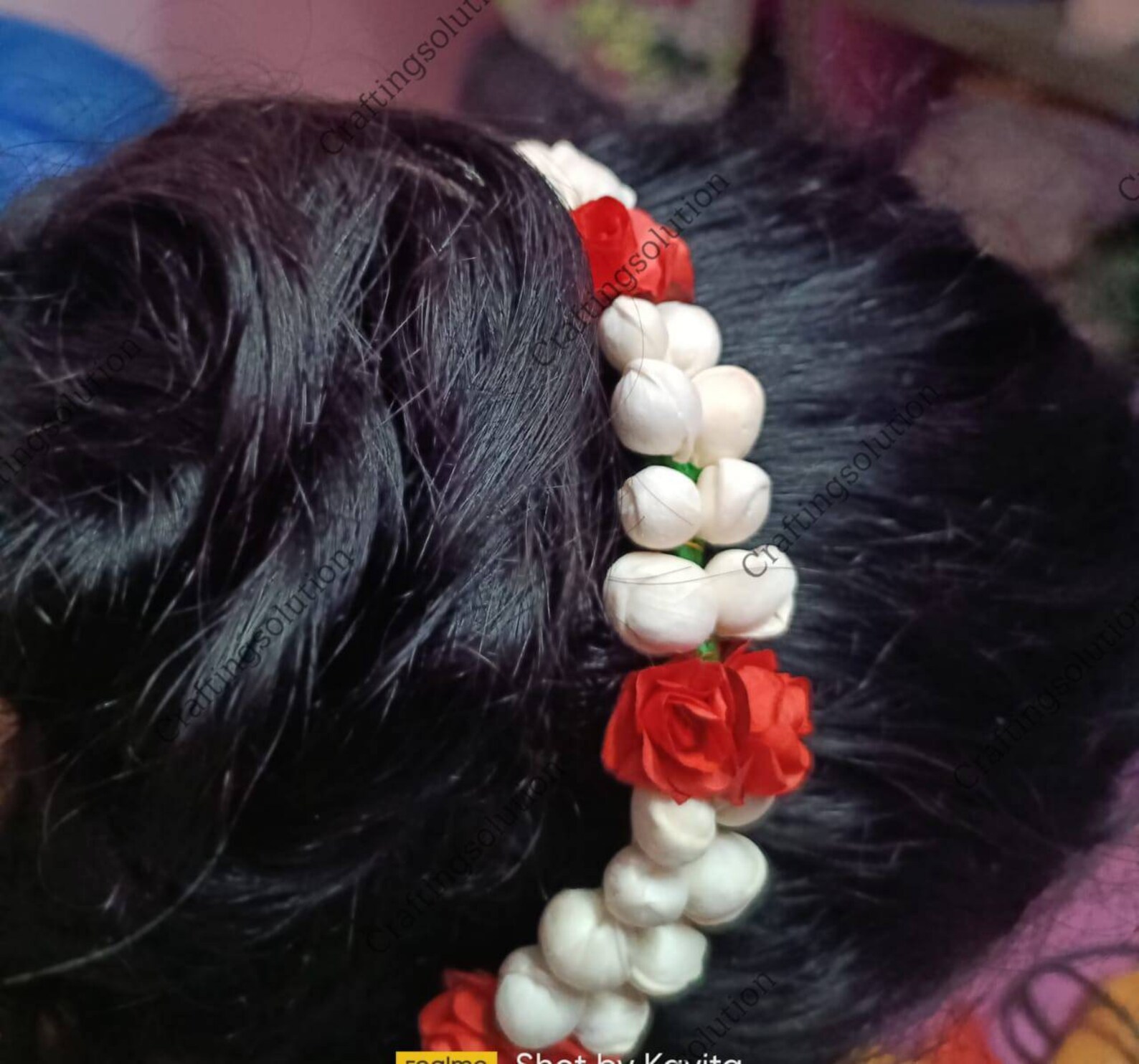 Artificial Gajra Hair Accessories Flower Jewellery Paper Etsy