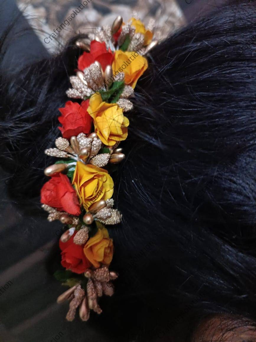 Artificial Rose Flower Gajra Hair Accessories Jewellery Hair Etsy