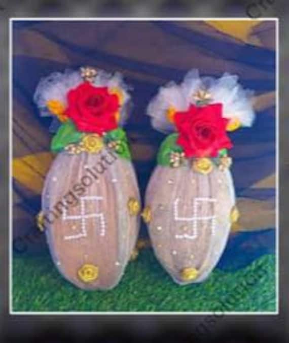 Buy Decorative Sagun Nariyal Coconut for Pooja Decorated Nariyal