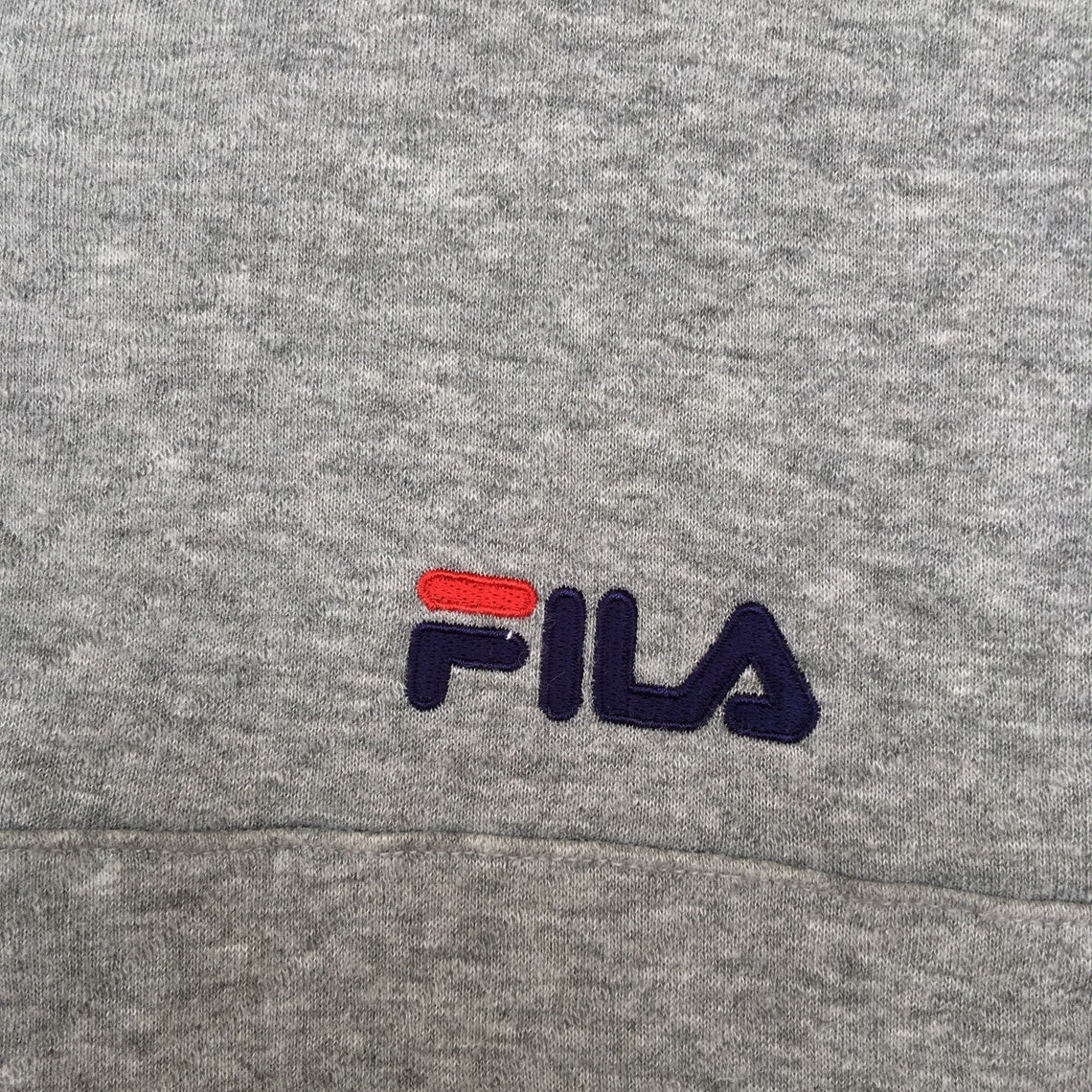 Fila Sweatshirt Button Up Pullover Jumper Embroidery Logo / | Etsy