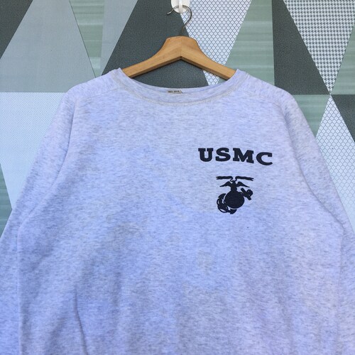 2024 Vintage Usmc Military Sweatshirt Pullover Jumper Print Out Logo / Usmc Military Crewneck Sweatshirt / Buzz Rickson