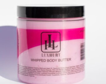 Whipped Body Butter - Natural and Organic Moisturizer for Dry Skin - Vegan and Cruelty-Free - Strawberry Shortcake