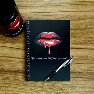 Dripping Red Lips Spiral Notebook Ruled Line 8 x 6 image 1