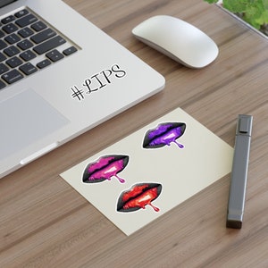 Pink, Red, Purple Dripping Lips Sticker Sheet image 3