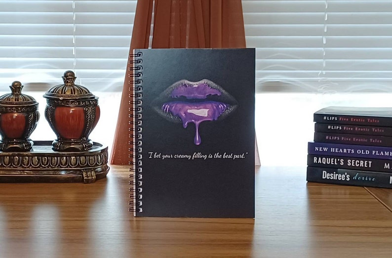 Dripping purple Lips Spiral Notebook Ruled Line 8 x 6 image 5