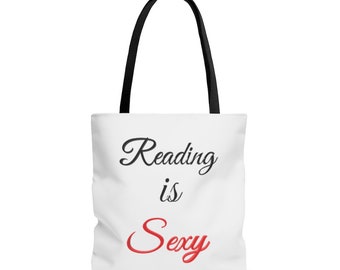 Reading Is Sexy Tote Bag | Shoulder Bag | Book Tote | Books Coffee Romance