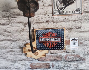 Porte casque décor Harley Davidson Mini plaque métallique licence officiel
