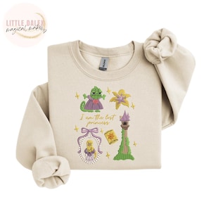 Disney Inspired Rapunzel Princess Embroidered Sweatshirt /T-shirt , Disney Sweatshirt, Disney Princess , Fairytale Apparel, Magical Gift,