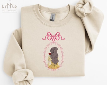 Disney Inspired Belle  Princess Embroidered Sweatshirt /T-shirt , Disney Sweatshirt, Disney Princess , Fairytale Apparel, Magical Gift,