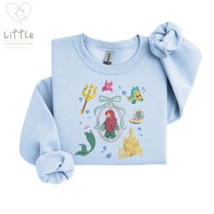 Disney Inspired Ariel Princess Embroidered Sweatshirt T-shirt , Disney Sweatshirt, Disney Princess , Fairytale Apparel, Magical Gift ,