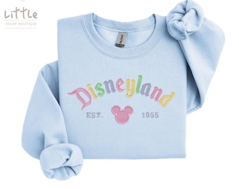Disneyland Inspired embroidered Sign ,Crewneck Sweatshirt , Disney Inspired , Disney, vintage disney , Disney Tshirt
