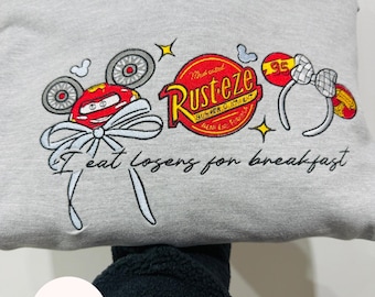 Lightning Mcqueen Inspired  Mickey Ears   Embroidered Sweatshirt /T-shirt , Disney Sweatshirt, Disney Cars, Apparel, Magical Gift,