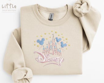 Vintage Disney Castle Embroidered Crewneck Sweatshirt/ Tshirt , Entrance Sign ,Embroidered Crewneck Sweatshirt , Disney Castle