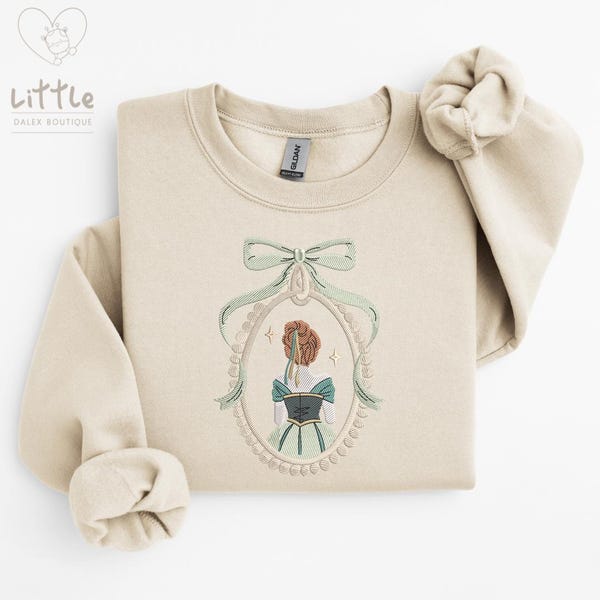 Disney Inspired Anna Princess Embroidered Sweatshirt T-shirt , Disney Sweatshirt, Disney Princess , Fairytale Apparel, Magical Gift , Frozen