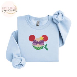 Disney  Inspired Ariel Princess Embroidered Sweatshirt T-shirt vest Top , Disney Sweatshirt, Disney Princess , Fairytale Apparel, Magical