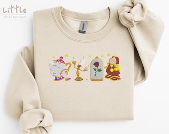 Disney Inspired Belle  Princess Embroidered Sweatshirt /T-shirt , Disney Sweatshirt, Disney Princess , Fairytale Apparel, Magical Gift,