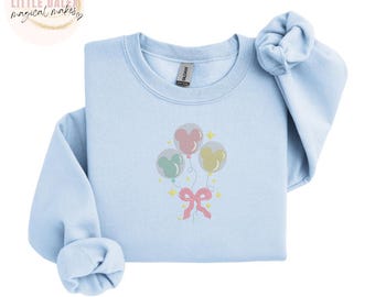 Disney Mickey Balloons Inspired embroidered Sweatshirt/Tshirt  , Crewneck Sweatshirt , Disney Inspired , Disney, Classic disney