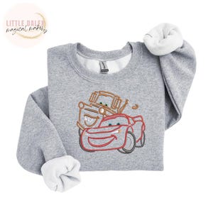 Lightning Mcqueen and Mater Inspired  Embroidered Sweatshirt /T-shirt , Disney Sweatshirt, Disney Cars, Apparel, Magical Gift, Piston cup