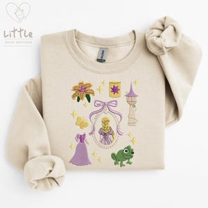 Disney Inspired Rapunzel Princess Embroidered Sweatshirt /T-shirt , Disney Sweatshirt, Disney Princess , Fairytale Apparel, Magical Gift,
