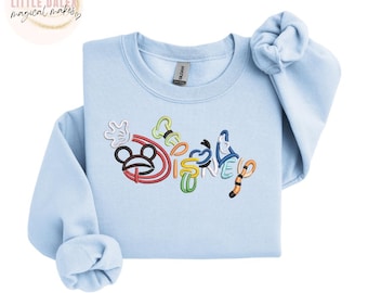 Disney Character Inspired embroidered Sweatshirt/Tshirt  , Crewneck Sweatshirt , Disney Inspired , Disney, Classic disney