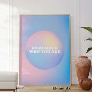 Affirmation Wall Art, Mental Health Poster, Motivational Poster, Gradient Art, Aura Print