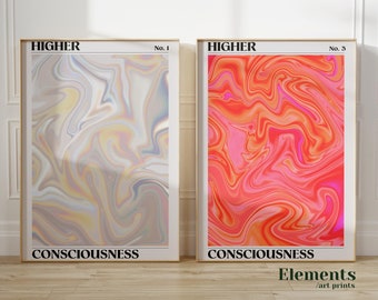 Aura Poster, Gradient Wall Art, Set of 2 Prints, Poster Aesthetic, Affirmation Wall Art, Spiritual Wall Art, Aura Wall Art