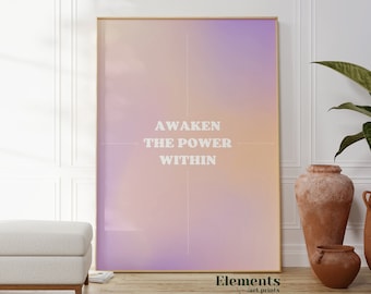 Affirmation Wall Art, Motivational Poster, Spiritual Wall Art, Gradient Art, Aura Poster