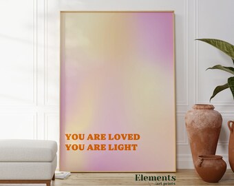 Affirmation Wall Art, Motivational Poster, Spiritual Wall Art, Gradient Art, Aura Poster