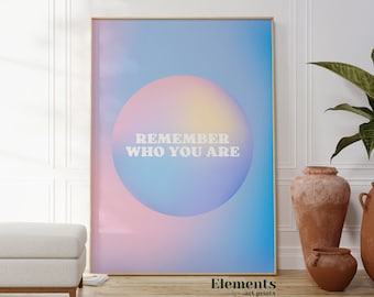 Affirmation Wall Art, Mental Health Poster, Motivational Poster, Gradient Art, Aura Print