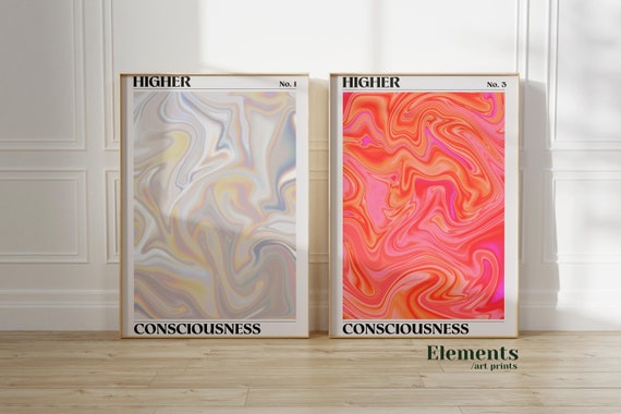 Aura Poster, Gradient Wall Art, Set of 2 Prints, Poster Aesthetic, Affirmation Wall Art, Spiritual Wall Art, Aura Wall Art
