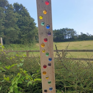 Reclaimed 18 hole wavy rainbow pallet Wood suncatcher