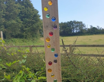 Reclaimed 18 hole wavy rainbow pallet Wood suncatcher