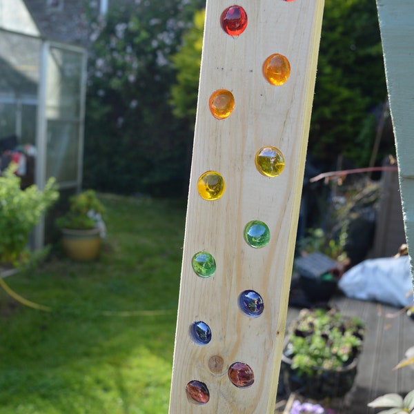 Sun-catcher made from reclaimed pallet Wood 12hole