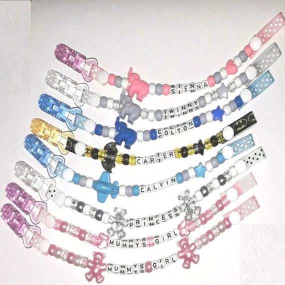 Personalised Dummy Clip UK Unisex Boy Girl Handmade Dummy Etsy UK