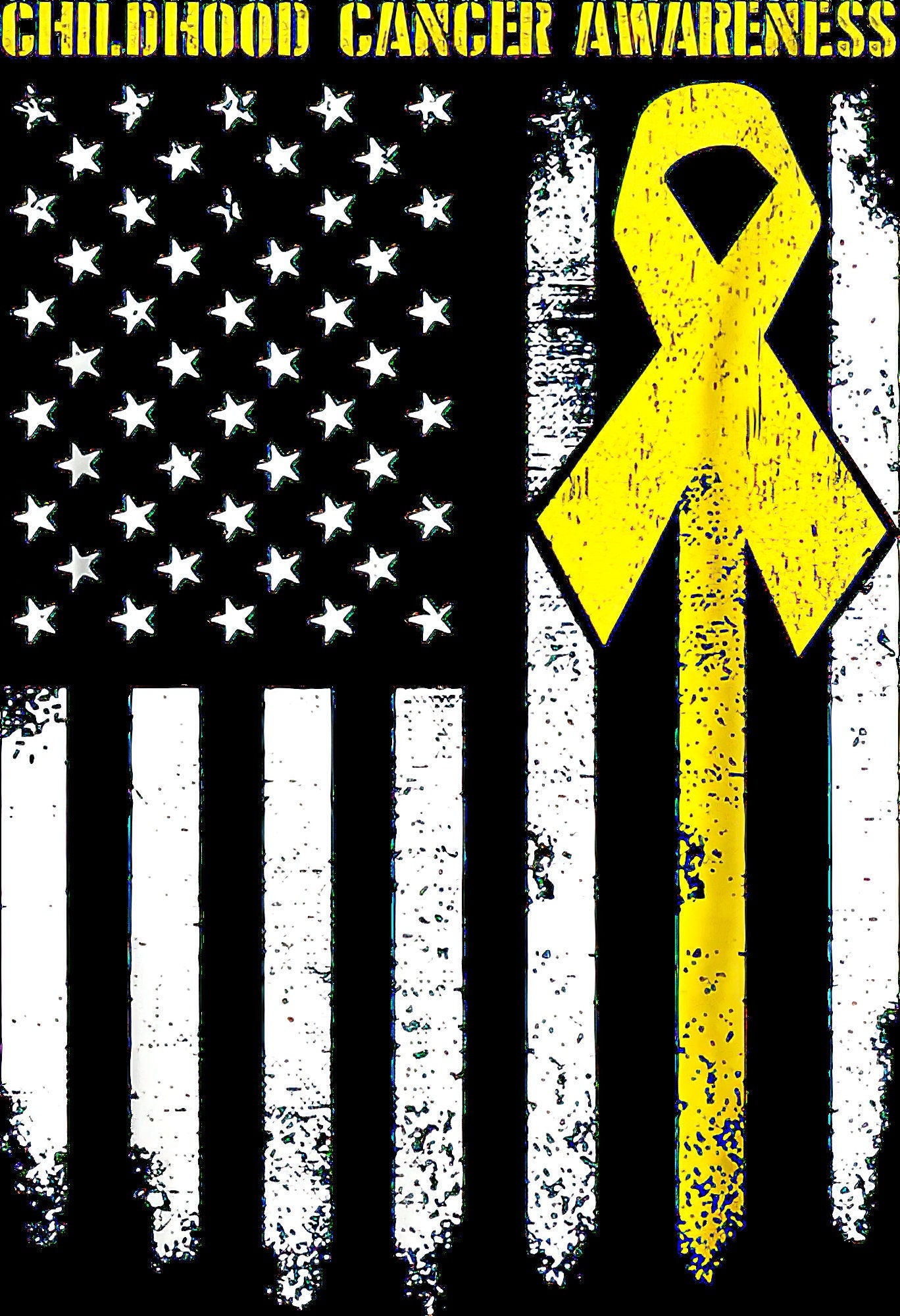 Distressed Childhood Cancer Awareness Flag W/ Ribbon - Etsy