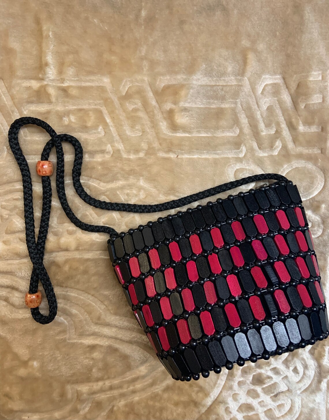 Wooden beaded bag Etsy