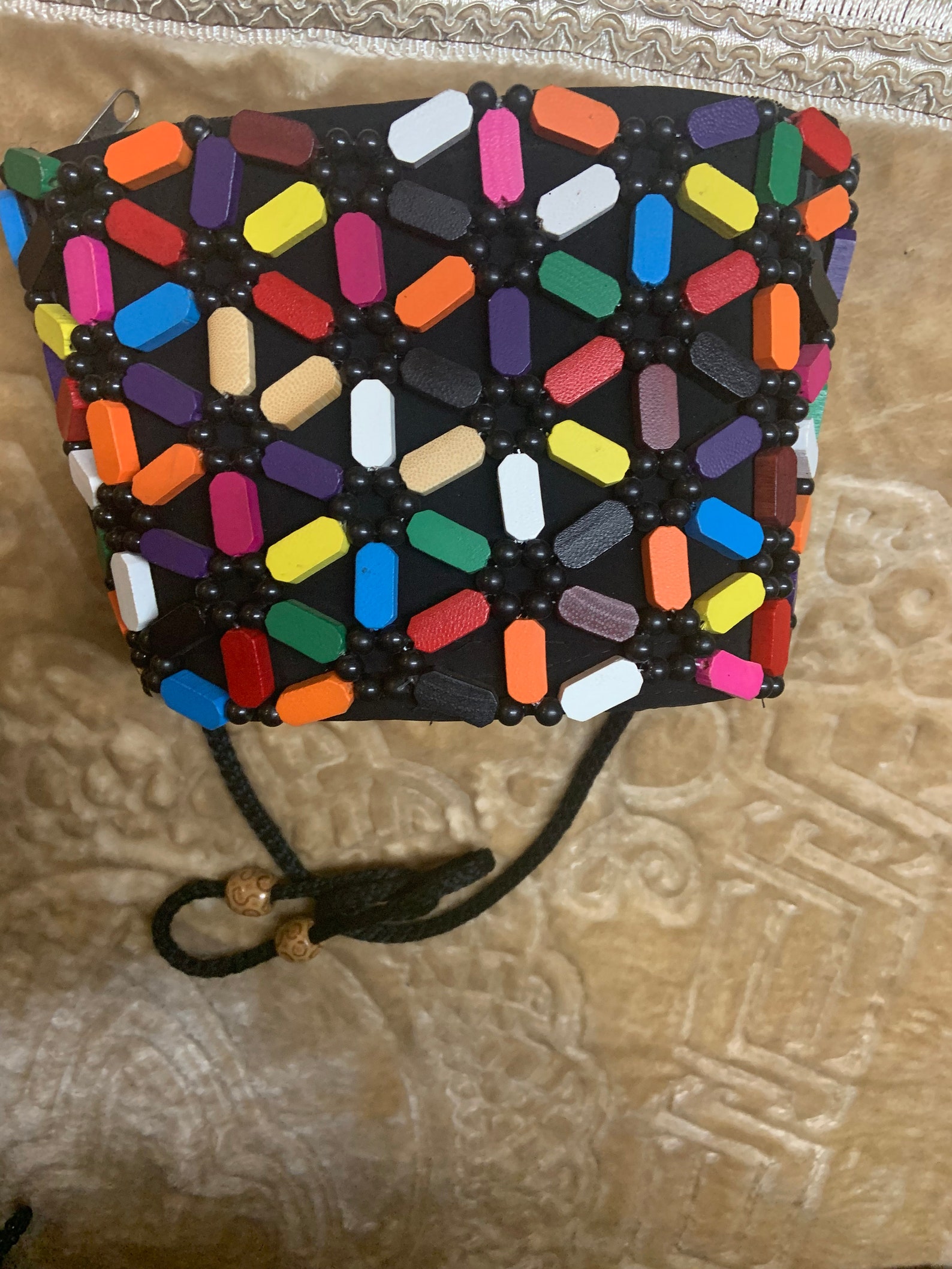 Wooden beaded bag Etsy