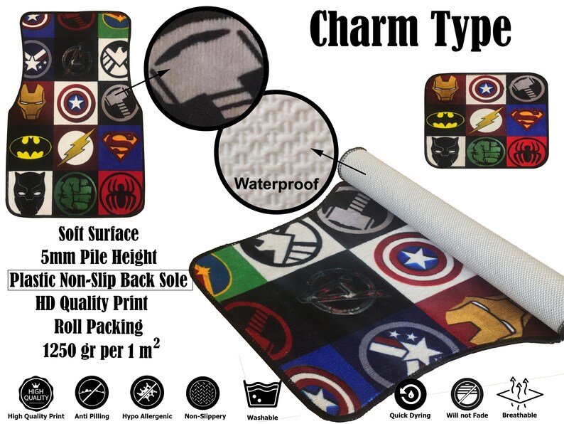 Super Hero Logo Car Mat Avengers Car Mat Marvel Car Mat Etsy