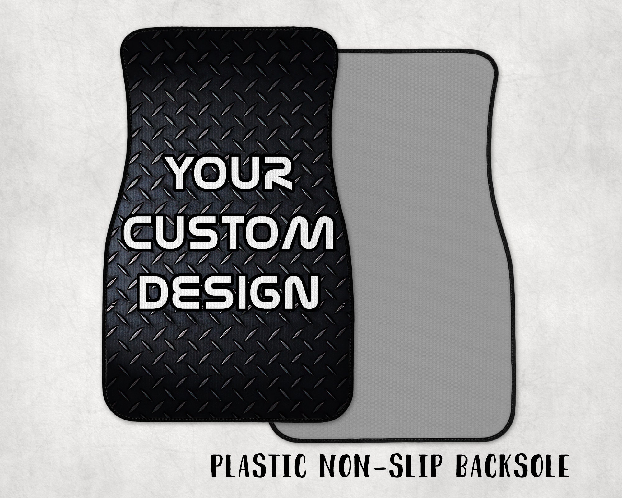 Personalized Car Mats Custom Car Floor Mat Set Plastic Back Etsy