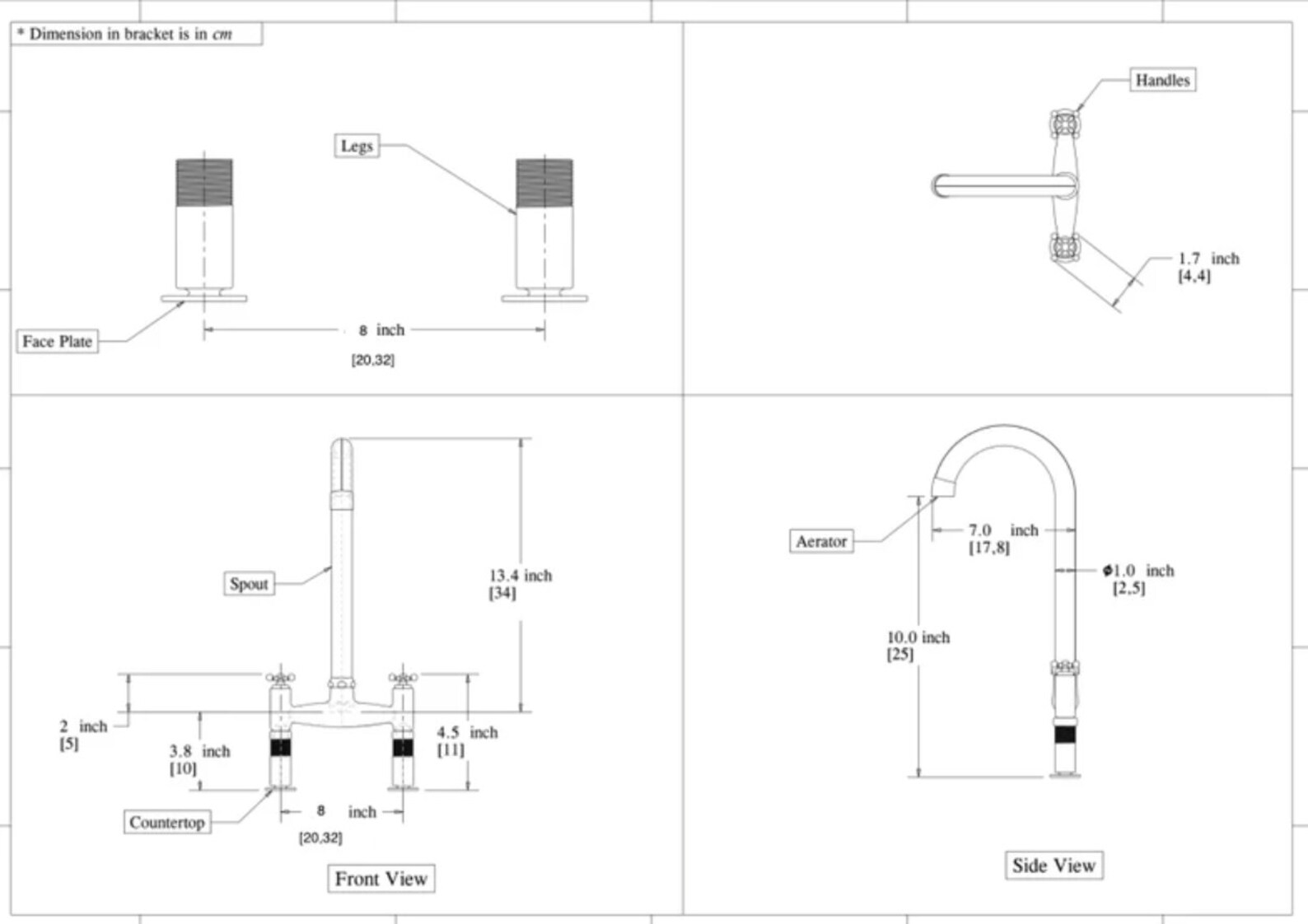 Brass Kitchen Faucet Brass Bridge Faucet Unlacquered Brass Etsy Canada