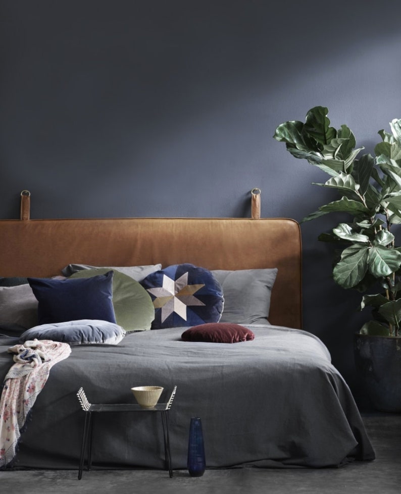 HANGING LEATHER HEADBOARD Wall Leather Hanging Etsy